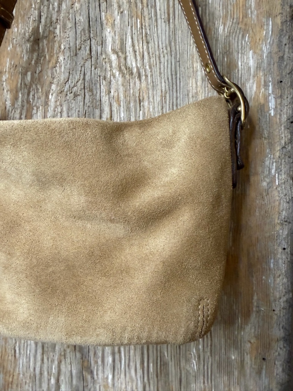 Vintage Coach Legacy Mini Tan Suede Shoulder Bag Handbag Y2K - Picture 2 of 16